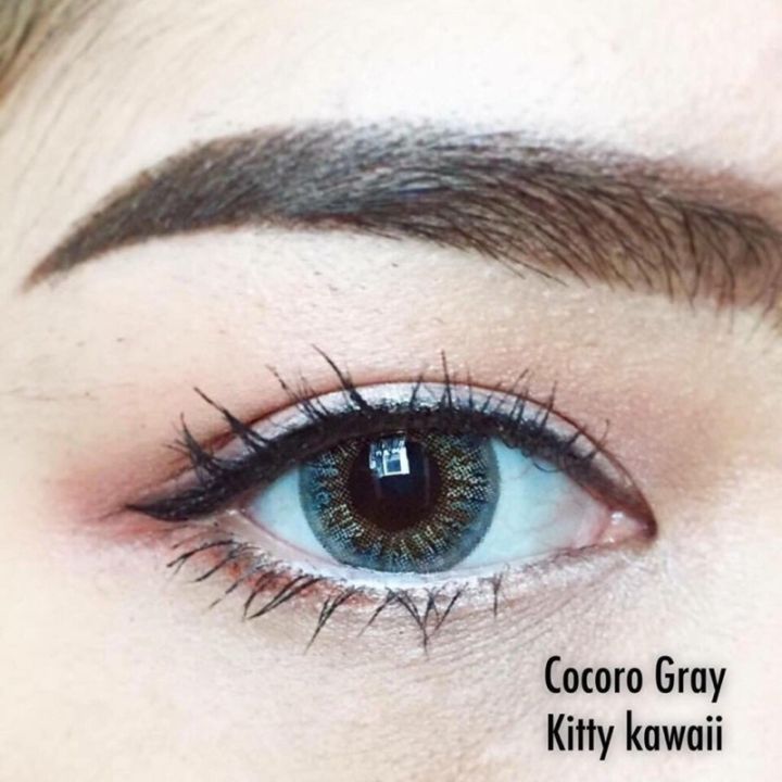 คอนแทคเลนส์-kitty-kawaii-cocoro-gray-brown-blue-ค่าสายตา-0-00-ถึง-10-00