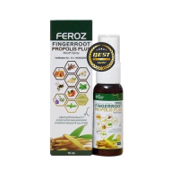 (วันหมดอายุ 1/5/24)Feroz Fingerroot 15 ml Propolis Plus Mouth Spray ฟีรอซ สารสกัดกระชายขาว ชันผึ้ง สารสกัดลูกพลับ