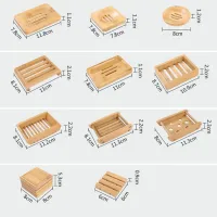 Portable Soap Dishes Natural Wood Soap Tray Holder Dish Storage Bath Shower Plate Home Bathroom Wash Soap Holder Organizer Cleaning Tools