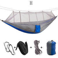 CellDeal Camping Hammock with Mosquito Net Pop-Up Light Portable Outdoor Parachute Hammocks Swing Sleeping Hammock Camping Stuff