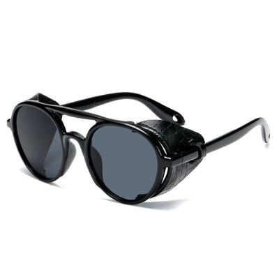 Fashion Steampunk Sunglasses Brand Design Round Shades Men Women Vintage Punk Sun glasses UV400 Eyewear Oculos de sol