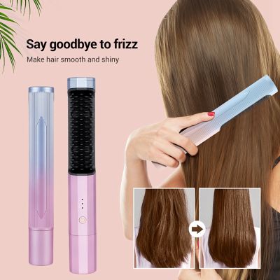 1 Piece 2 in 1 Wireless Curler &amp; Straightener Straightener Comb for Salon Hair Styling Tools A