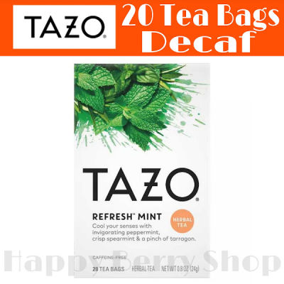 TAZO TEA 🍃 ชาสมุนไพร Refresh Mint Herbal Tea ไม่มีคาเฟอีน⭐พร้อมส่ง⭐ ชาเพื่อสุขภาพ นำเข้าจากประเทศอเมริกา 1 กล่องมี 20 ซอง
