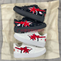 BAPESTA DUNK Street Trend รองเท้าคู่ฉลามสีดำและสีขาว SK8ข้อต่ำลำลองกีฬากระดานรองเท้า Crk