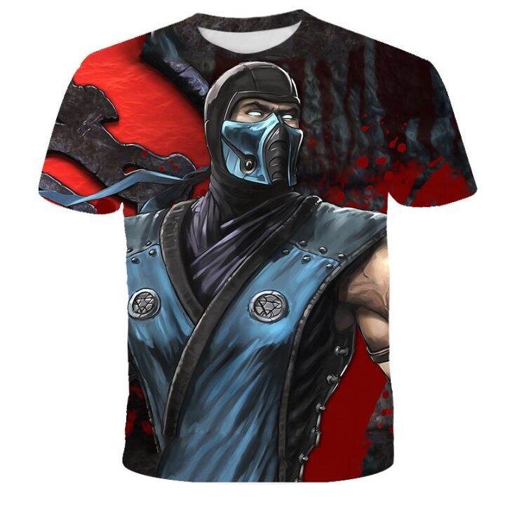 ฤดูร้อน-t-เสื้อ-3d-พิมพ์เกม-mortal-kombat-เด็ก-tshirt-แฟชั่นสบายๆการ์ตูนรอบคอเสื้อยืดเด็กสาวเสื้อผ้าเด็ก