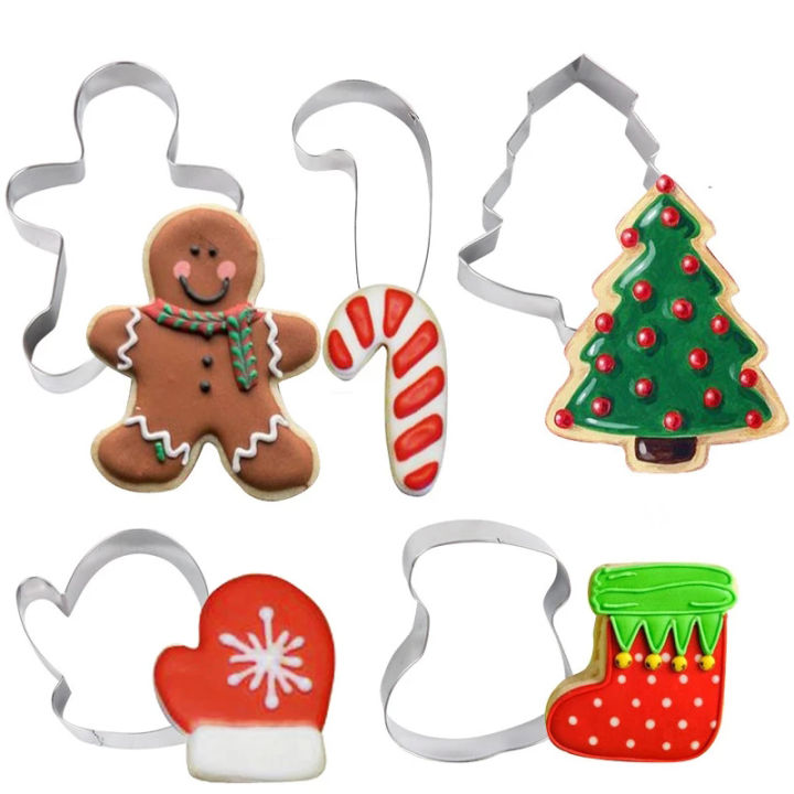 rayua-5pcs-christmas-kitchen-cookie-cutter-gingerbread-tree-รูปคริสต์มาสบิสกิตแม่พิมพ์