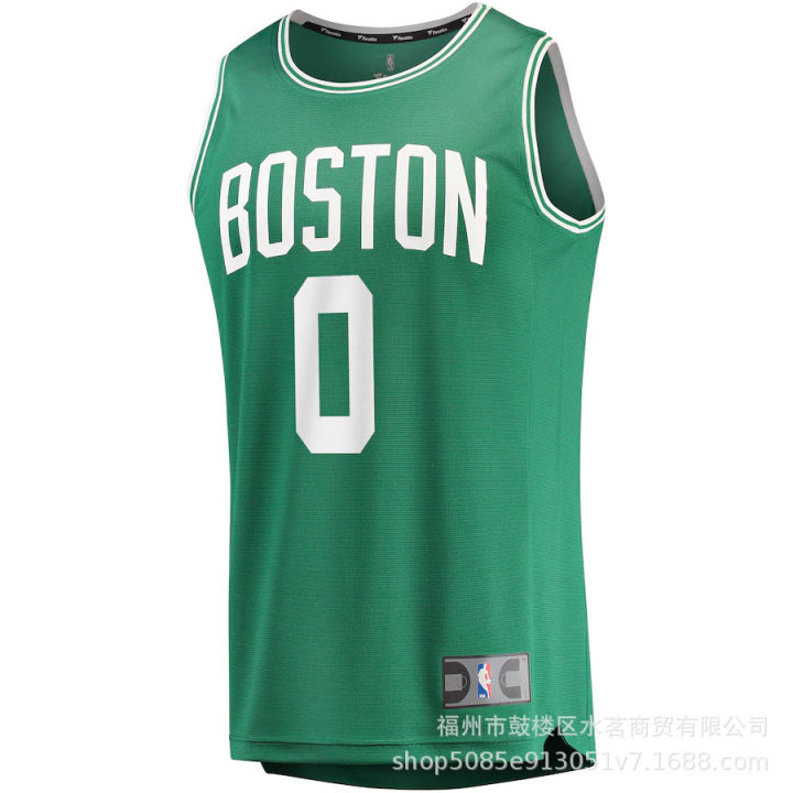 เสื้อเจอร์ซีย์บาสเก็ตบอล-nba-แบรนด์-jason-tatum-fanatics-22-23ขายส่งสีเขียวเคลลี่เซลติกบอสตัน