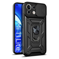 Xiaomi Mi 11/Mi 11 Pro/Mi 11 Lite Case,Robust Shield with Sliding Cover Camera Lens and Rotating Bracket Protective Case