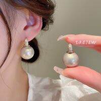 ✤►☏ ใหม่ zircon pearl ear buckle ภาษาฝรั่งเศสคำอารมณ์เรียบง่ายต่างหูแฟชั่น OL ต่างหูผู้หญิง 2