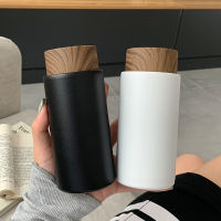 Creative Wood Grain Lid Thermos ถ้วยกระติกน้ำสูญญากาศ304สแตนเลสตรงถ้วยแบบพกพาแฟชั่น Thermos ถ้วยน้ำ Gift888