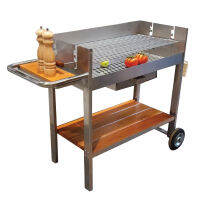 【สินค้าแนะนำ】? เตาปิ้งย่างบาบีคิว BBQ เตาย่างถ่าน  เตาสเเตนเลส ขนาด40x80x85.5 ซม. สแตนเลส304 แท้ทั้งตัว ทนความร้อน