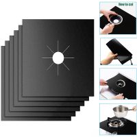 1 8PCS Hole Gas Stove Topper Protectors Cover Heat Insulated Mat Reusable Oven Liners Cooktop Scratch Protector