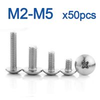 50pcs/lot Cross Recessed Truss Head Machine Screws M2 M3 M4 M5 M6 M8 Mushroom Big Flat Head 304 Stainless Steel Phillips