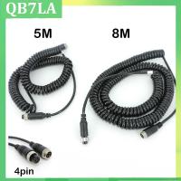 QB7LA Shop 5/8M 4 Pin core spring Aviation male to female Extension Video connector power lead Cable extend for Truck Bus Monitor Camera