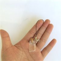 Cute Glass Bottles Pendant Rectangle Key Chains Arts Bottles With Cork For Phone Bracelets Necklace 2016 New 10pcs Free Shipping