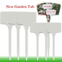 Garden Writable Tags Potted Plant Classification Labels Reusable Waterproof UV Resistant White Plastic T-shaped Marker Pile Sign