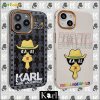 3D แฟชั่นสุภาพบุรุษสีเหลือง Karl Electroplate หนัง3 In 1เคสโทรศัพท์สำหรับ Apple iPhone 14 13 12 11 Pro Max Soft ซิลิโคน Anti-Drop ป้องกันปกหลังโทรศัพท์มือถือกรณีสีดำสีขาว