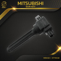 คอยล์จุดระเบิด MITSUBISHI MIRAGE / ATTRAGE / 3A92 ตรงรุ่น 100% - SCM-677 - SURES MADE IN JAPAN - คอยล์หัวเทียน คอยล์ไฟ มิตซูบิชิ มิราจ แอททราจ 1832A057