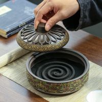 1Pc Extra Large Incense Burner Ceramic Mosquito Incense Burner Mosquito Repellent Indoor Incense Enamel Incense Burner