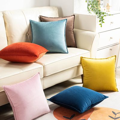 hot！【DT】☃✁✠  Supersoft Size Cushion Cover Covers Plain Striped Throw for Sofa Bed Room Decoration