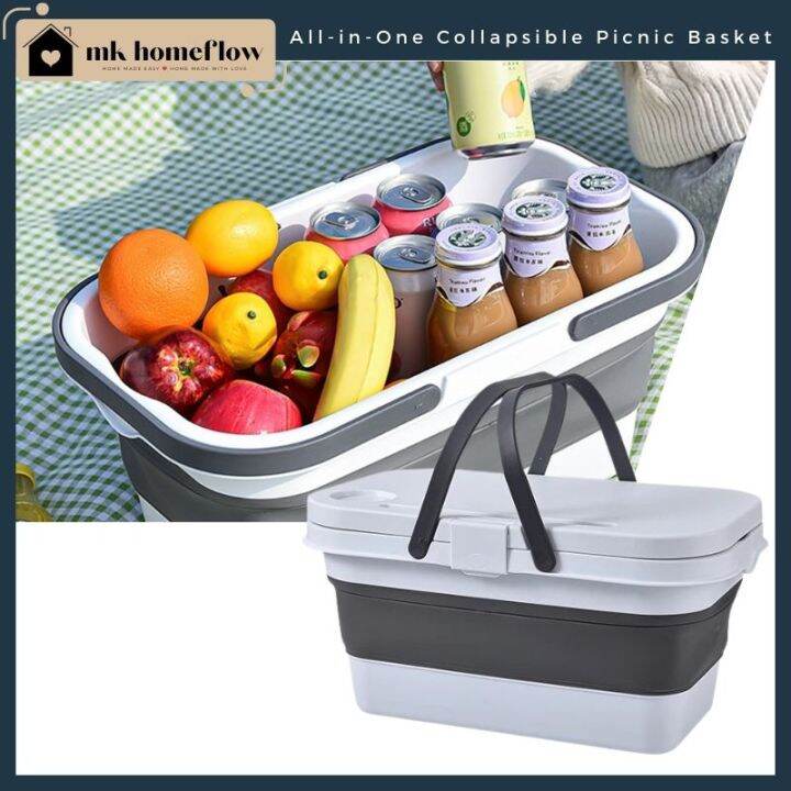 MK HomeFlow AllinOne Collapsible Picnic Basket Multifunctional