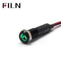 FILN 8mm Car dashboard front fog light symbol led red yellow white blue green 12v led indicator light with 20cm cable