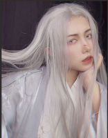 Wig hair grandma gray female multi-purpose anime cos wig in male long straight points Liu Haifa in ancient costume antique