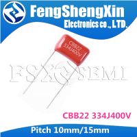 10PCS CBB22 400V334J 0.33UF Pitch 10mm 15mm 400V 330NF 334 CBB Polypropylene film capacitor WATTY Electronics