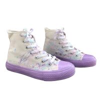 ♘  Handpainted graffiti personality canvas shoes sandals original female college of the new spring and summer 2021 han edition joker SuFeng ins