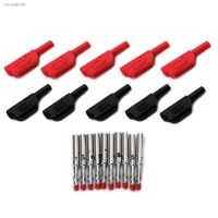 ₪☬✘ 10 Sets 4mm Male Retractable Sheath Stackable Banana Plug Wire Solder Connector Black Red