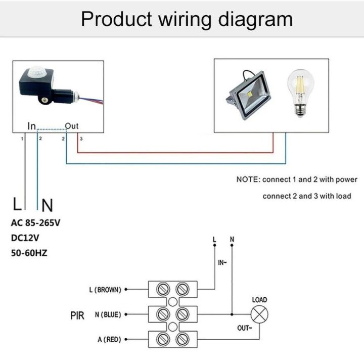 85-265v-ip65-motion-sensor-adjustable-pir-switch-ultrathin-led-flood-light-pir-waterproof-outdoor-motion-sensor-detector