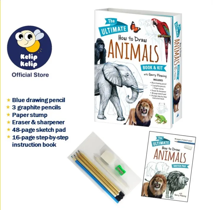 how-to-draw-animals-book-kit-gift-box-for-kids-with-stationery-sketch