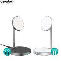 Choetech 2 in 1 Holder Magnetic Wireless Charger แท่นชาร์จไร้สายเกรดพรีเมี่ยมพร้อมสายความยาว1m รองรับ iPhone/AirPods Pro