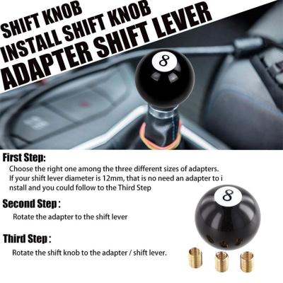Car Modification Gear Shift Head Billiard Ball Black Handle 8 8 Handle Gear Accessories Manual Lever Modification Black Shift Shift M3X2
