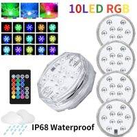 1-10pcs IP68 Waterproof RGB Submersible 10 LED Lights Underwater Night Lamp Tea Light Vase Bowl Party Wedding Garden Decoration