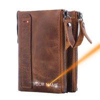 【CC】 2022 Men Wallets Leather Name Short Card Holder Purse Brand Male Wallet