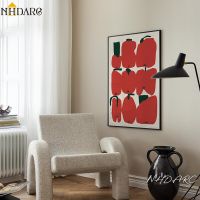 Modern Nordic Fashion Abstract Red Tomatoes Poster Canvas Print Painting Wall Picture Art Living Bedroom Interior Home Decor Wall Décor