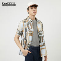 DAPPER เสื้อเชิ้ตแขนสั้น Guitar Motif Print สีครีม