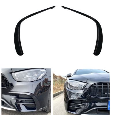 For Mercedes Benz W213 E-Class E53 + Carbon Look Front Bumper Side Air Vent Cover Trim Fog Light Lamp Intake Frame Spoiler