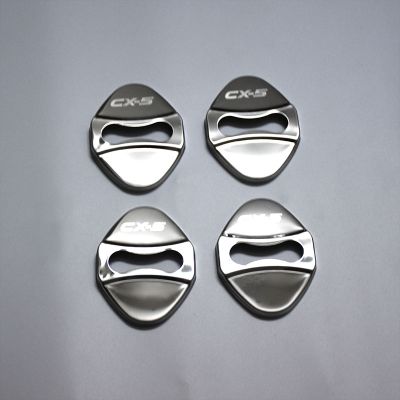 npuh CAR STYLING Door Lock Buckle Protection Protective Cover trim 4pcs fit for Mazda CX-5 cx5 2017 2018 car Accessories 4pcs