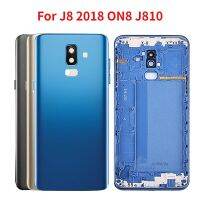 สำหรับ Samsung Galaxy J8 2018 ON8 J810 SM-J810F J810G ด้านหลังฝาหลังปิดโทรศัพท์ชิ้นส่วนซ่อมเคสปลอกหุ้มช่องหลังพร้อมเลนส์กล้องถ่ายรูป