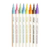 8Colorsbox Gift Card Writing Drawing Marker Highlighter Stationery Double-line Outline Pen Art Signature School Office Supplies