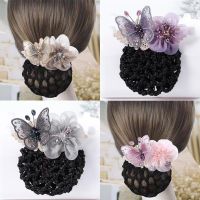 Korean version of tulle flower butterfly professional head flower nurse hotel waiter work hair clip disc hair iron exquisite hair accessories