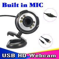 Mini Web Cam USB 2.0 Digital HD 30.0 Mega Pixels เว็บแคม6กล้องพร้อมไมโครโฟนไมโครโฟนสำหรับ Skype สำหรับ MSN PC