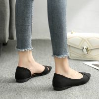 Women Plus Size Flat Shoes Pointed Boat Shoes Fashion Wild Women Shoes Shallow Mouth Shoes Size 35-43