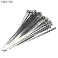 100Pcs 4.6mm x 100mm  200mm  450mm 304 Stainless Steel Metal Cable Tie Zip Strap Locking Exhaust Pipe Header Cable Management