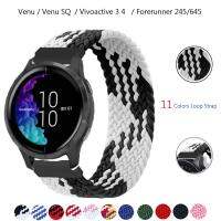 20/22mm Nylon Strap for Garmin vivoactive 3 4 Venu Band Braided Elastic Bracelet Wristbelt for garmin Venu sq Forerunner 245/645 Replacement Parts