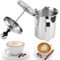 เปิดตัวสินค้าใหม่400/800มล. ฟองนมเครื่องตีฟองนมด้วยมือสแตนเลสเครื่องทำฟองกาแฟตาข่ายคู่เครื่องมือทำครัวครีมน้ำนม