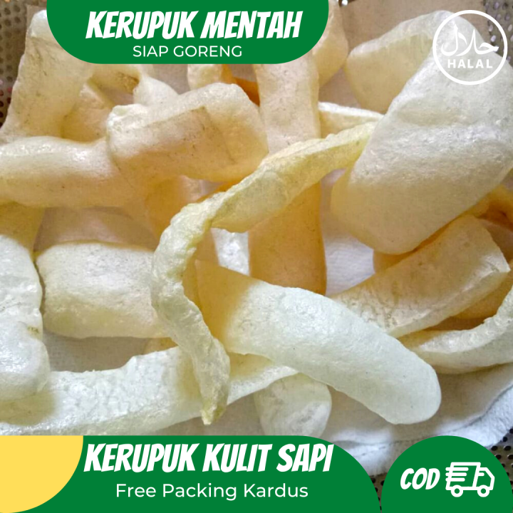 100 Gram Kerupuk Rambak Mentah Kerupuk Rambak Asli Kulit Sapi Krecek