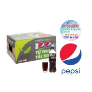 Thùng 24 chai nước ngọt Pepsi không calo vị chanh 390ml Lốc 6 chai nước